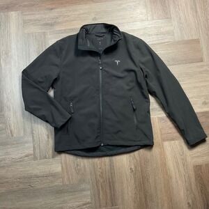 Rare Corporate Tesla Fleece Lined Tech Logo Softshell Jacket Mens Medium Black